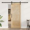 vidaXL Puerta Corredera Marrón 78 x 202 cm Madera de pino macizo