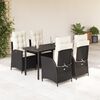 vidaXL Set de muebles jard&iacute;n 5 pzas con cojines rat&aacute;n sint&eacute;tico negro