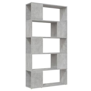 vidaXL Librer&iacute;a separador contrachapada gris hormig&oacute;n 80x24x155 cm