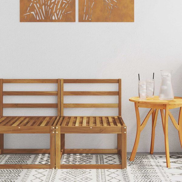 vidaXL Sof&aacute; intermedio de exterior Madera de Acacia S&oacute;lida Natural