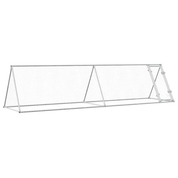 vidaXL Jaula para gallinas acero galvanizado plateado 400x105x91 cm