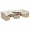vidaXL Conjunto de sof&aacute; de jard&iacute;n 11 uds. Beige Rattan de Poli&eacute;ster