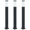 vidaXL Balizas de luz con toma de corriente, 3 unidades, 80 cm, color negro, IP44