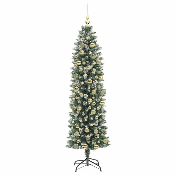 vidaXL &Aacute;rbol Navide&ntilde;o Artificial Delgado con 300 LED Verde y 180 cm