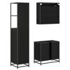 vidaXL Juego de muebles de ba&ntilde;o 3 pcs Roble Negro Madera contrachapada