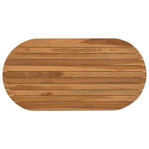 vidaXL Encimera 90 x 45 x 3,5 cm Ovalado Madera de teca maciza Natural