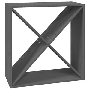 vidaXL Botellero de madera maciza de pino gris 62x25x62 cm