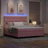 vidaXL Cama Box Spring LED con colch&oacute;n Rosa 180 x 200 cm tela