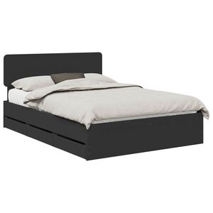 vidaXL Estructura de cama Negro 150 x 200 cm Madera de ingenier&iacute;a