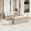 vidaXL Set de sof&aacute;s de jard&iacute;n 9 pzas con cojines rat&aacute;n sint&eacute;tico beige