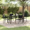 vidaXL Conjunto de Comedor de Jard&iacute;n 5 pcs Negro rat&aacute;n sint&eacute;tico