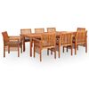 vidaXL Set comedor de jard&iacute;n 9 pzas y cojines madera maciza de acacia