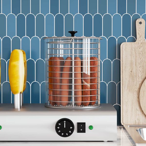 vidaXL Cilindro de vidrio de calentador perritos calientes 200x240 mm