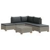 vidaXL 6 uds. Conjunto de Lounge de Rat&aacute;n con Cojines GENDT Gris Kubu