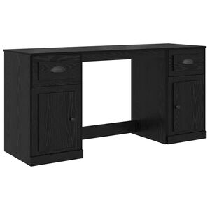 vidaXL Escritorio con armario Roble Negro Madera de ingenier&iacute;a
