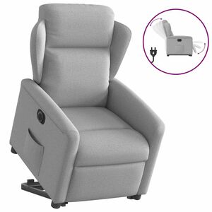 vidaXL Sill&oacute;n el&eacute;ctrico reclinable elevable de tela gris nube