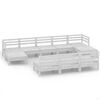 vidaXL Juego de muebles de jard&iacute;n 10 piezas madera maciza pino blanco