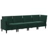 vidaXL Juego de muebles de sal&oacute;n 4 pcs Verde oscuro Terciopelo