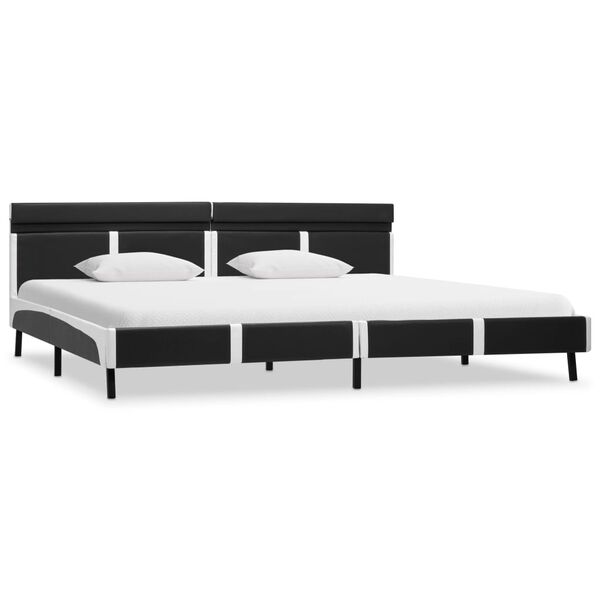 vidaXL Estructura cama LED sin colch&oacute;n cuero sint&eacute;tico gris 180x200 cm