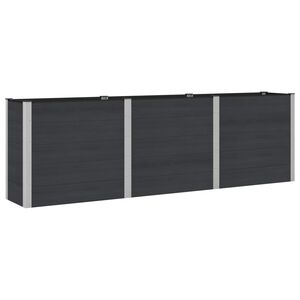 vidaXL Arriate elevado Negro 300 x 50 x 91 cm WPC y Aluminio