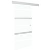 vidaXL Puerta corredera con topes suaves vidrio ESG aluminio 90x205 cm