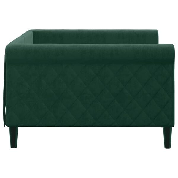 vidaXL Sof&aacute; cama sin colch&oacute;n terciopelo verde oscuro 100x200 cm