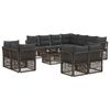 vidaXL Conjunto de sof&aacute;s de jard&iacute;n 12 uds. Gris rat&aacute;n sint&eacute;tico