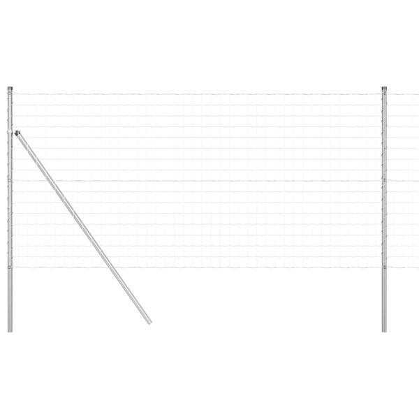 vidaXL Valla con Poste Plateado 1 x 25 m Acero y PVC