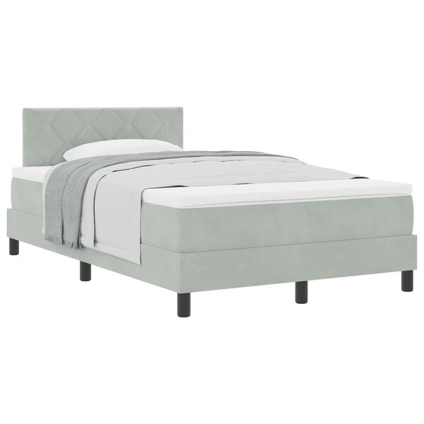 vidaXL Cama tipo Box Spring Gris Claro 120 x 190 cm Terciopelo