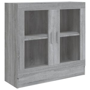 vidaXL Vitrina de madera contrachapada gris sonoma 82,5x30,5x80 cm