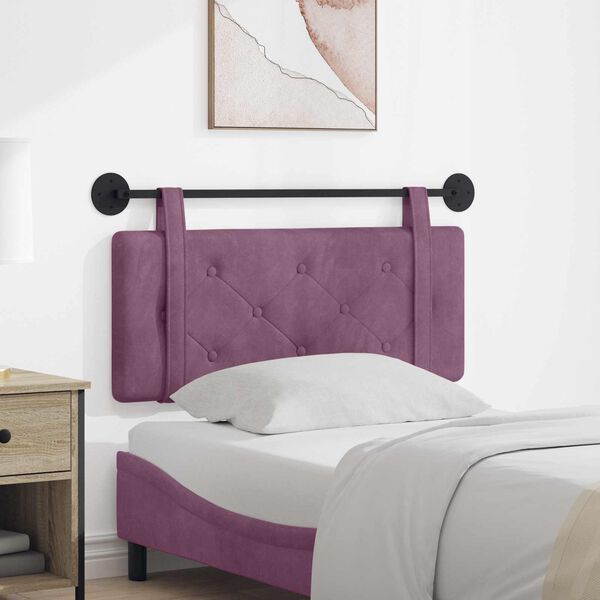 vidaXL Cabecera Colgante Morado 110 x 55 x 5 cm Terciopelo