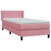 vidaXL Cama box spring con colch&oacute;n terciopelo rosa 80x220 cm