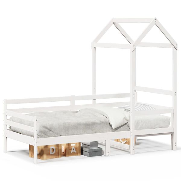 vidaXL Sof&aacute; cama madera maciza de pino blanco 80x200 cm