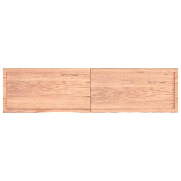 vidaXL Tablero mesa madera roble tratada marr&oacute;n claro 200x50x(2-4) cm