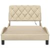 vidaXL Estructura cama con LED sin colch&oacute;n tela crema 100x200 cm