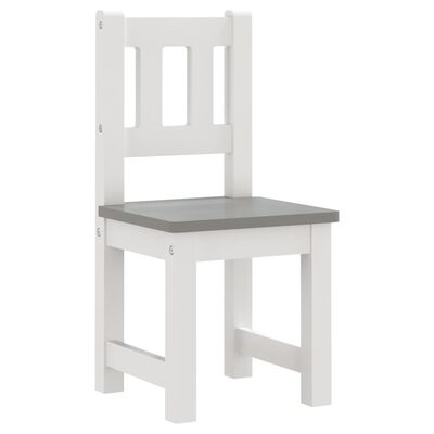 vidaXL Mesa y sillas infantiles 4 piezas MDF blanco y gris