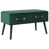 vidaXL Banco con cajones terciopelo verde 80 cm