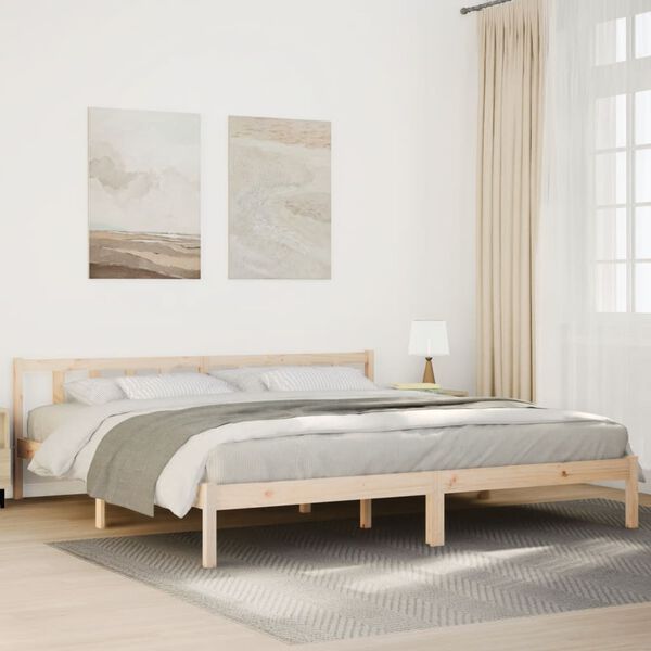 vidaXL Cama extralarga sin colch&oacute;n madera maciza de pino 180x220 cm