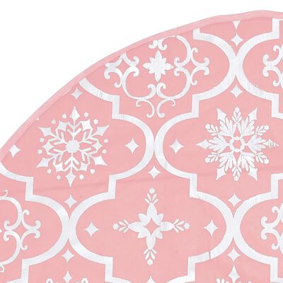 vidaXL Falda del árbol de Navidad de lujo con calcetín tela rosa 90 cm