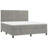 vidaXL Cama box spring colch&oacute;n y LED terciopelo gris claro 180x200 cm