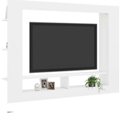 vidaXL Mueble para TV madera contrachapada blanco 152x22x113 cm