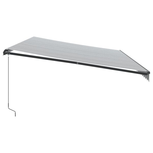 vidaXL Toldo retr&aacute;ctil manual gris antracita y blanco 600x350 cm