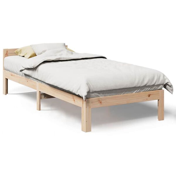 vidaXL Estructura de cama sin colch&oacute;n madera maciza de pino 90x200 cm