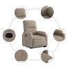 vidaXL Sill&oacute;n reclinable elevable tela de microfibra gris taupe