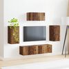 vidaXL Conjunto de mueble de TV Montaje en la pared 5 pcs Madera vieja