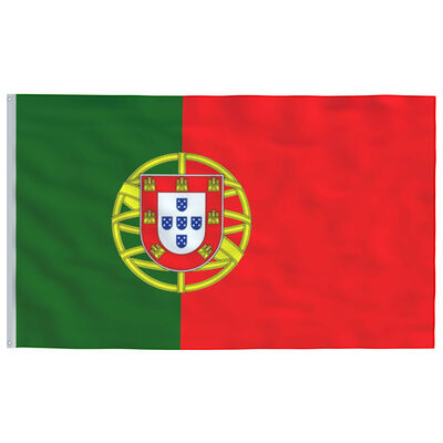 vidaXL Mástil y bandera de Portugal aluminio 5,55 m