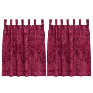 vidaXL Cortina con cortinas 2 pcs Rojo vino 140 x 140 cm Terciopelo