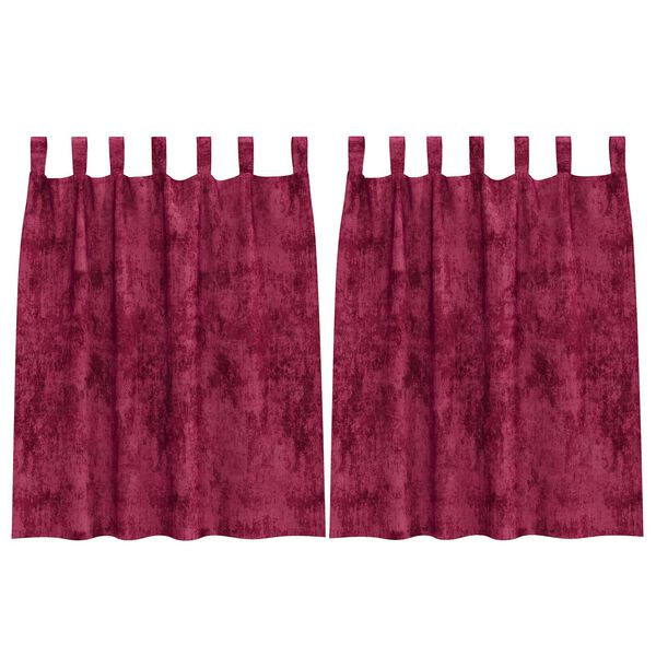 vidaXL Cortinas de Terciopelo 2 pcs Rojo vino 140 x 140 cm Terciopelo
