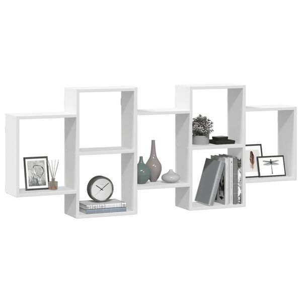 vidaXL Estanter&iacute;a de pared madera de ingenier&iacute;a blanca 159x18x65 cm