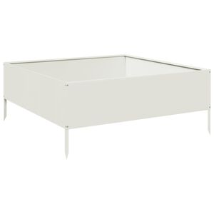 vidaXL Arriate de acero blanco 100x100x41 cm